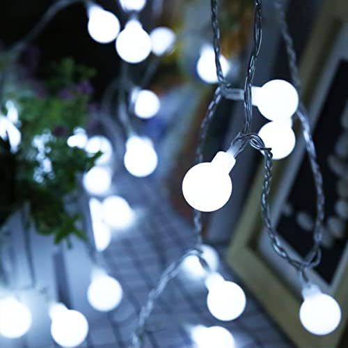 EHWINE baterijska svjetla, 50ft 120 LED vodootporna Globusna svjetla Božićna bajkovita svjetla 8 načina s daljinskim upravljačem za unutrašnju vanjsku spavaću sobu Party Wedding dekorativno, Bijelo