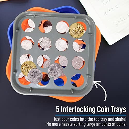 Nadex Quick Sort Coin organiziranje ladica za sortiranje u boji za penije, novčiće, novčiće i
