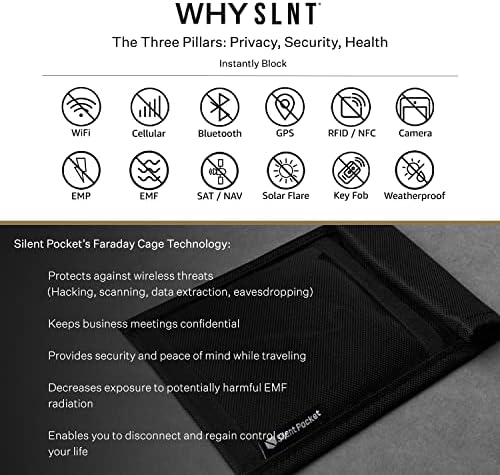 Silent Pocket SLNT Smartphone za brzi pristup Faraday torba vodootporna Najlon za blokiranje signala, zaštita