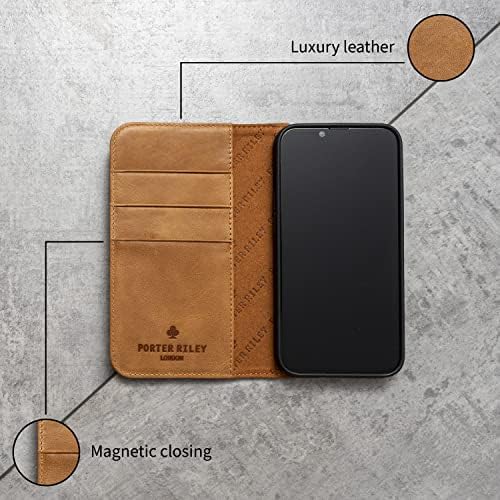 Porter Riley-kožna torbica za iPhone 11 Pro . Premium stalak od prave kože / poklopac/novčanik/Flip slučaj