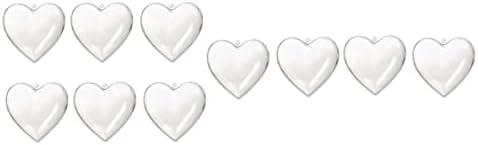 Cabilock Clear Heart Baubes 10pcs Očistite akrilni viseći kuglice za srce Srce Ukrasi za srce Ukrasne