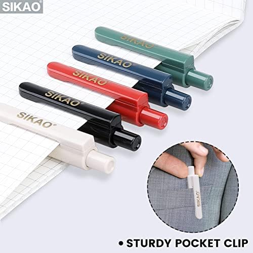 Sikao gel olovke 12 pakovanje premium valjkastog gel olovke crne tinte srednje tačke klikne uvlačivo kuglaste