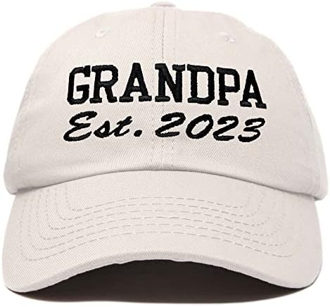Dalix New Grandpa Hat Est 2023 Zabavni poklon vezeni kašični pamučni kapa