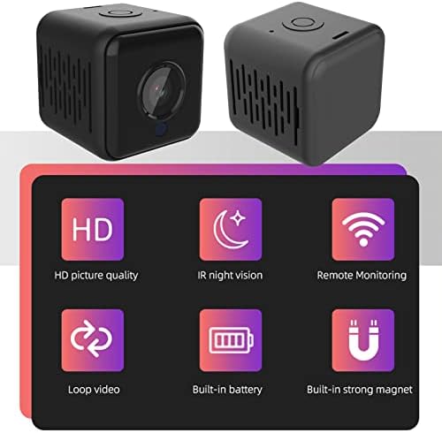 Yunseity Mini WiFi kamera, pametna infracrvena kamera, podrška 128 GB sa ugrađenim mikrofonom, daljinskim