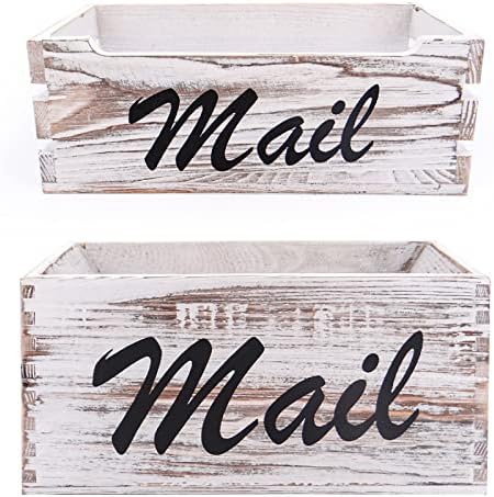 Heemlaxie polje za odlaganje e-pošte - 2 Pack Wood Mail Organizator sa dizajnom pisanja pošte za