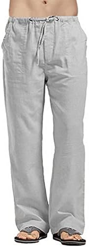 Conglioki linen pantalone Muške plaže za muškarce Ljeto Loose Fit Right-Noge NewString Yoga Resort Pantalones