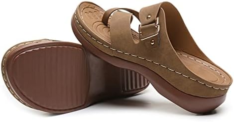 Shijian sandale cipele, žene klinaste pete vezene otvorene sandale Vintage Anti-Slip prozračne za ljetne papuče