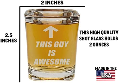 Rogue River Tactical Premium Square Funny ovaj tip je Super Shot Glass poklon za njega muž tata Otac