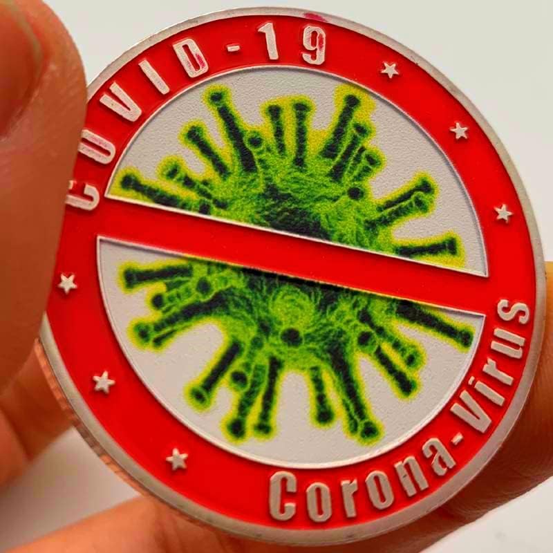 2020 Epidemija Posrebrena Komemorativna Kolekcija Novčića Zanat Painted Gold Coin Coin Komemorativna