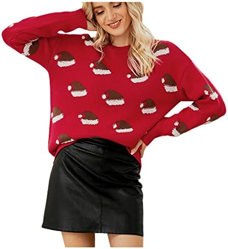Božićni džemper za žene Gnomes Xmas grafički ispis pletiva dukserica Smiješni pulover vrhovi zimski