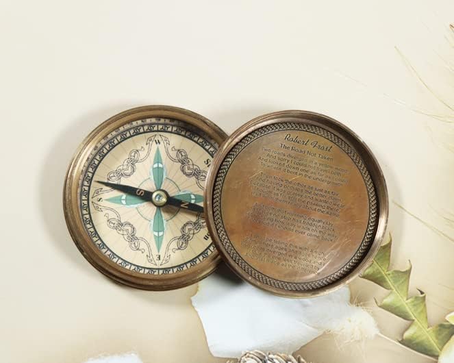 Mesinss sunčani kompas Navigacijski mesing kompas Pomorski dekor poklon