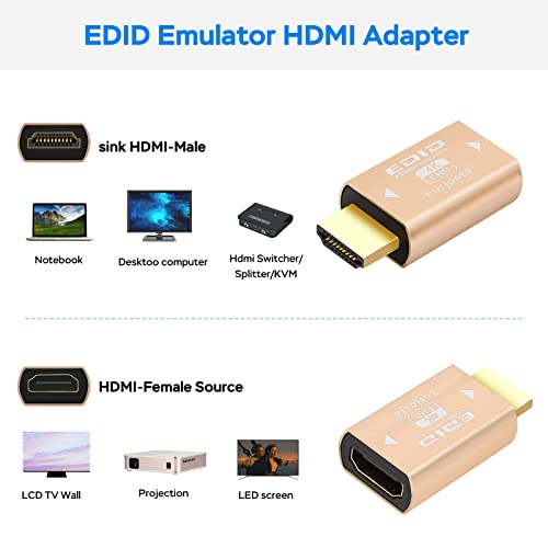 Furjosta hdmi edid Emulator 1080 Ultra Thin Aluminium fit bezglavo držite EDID aktivnih prekidača