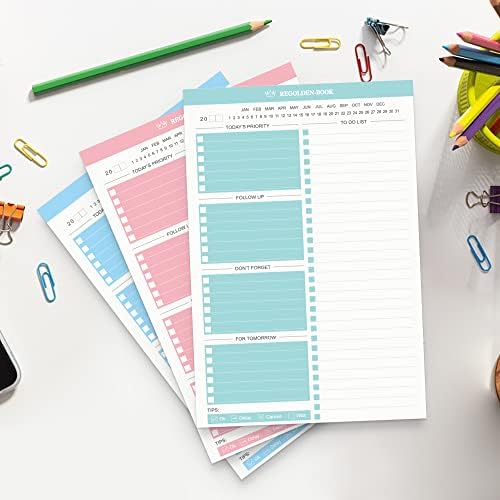 Regolden-Book za popis Notepad - Dnevni planer Notepad nedate, kontrolni popis Organizator produktivnosti
