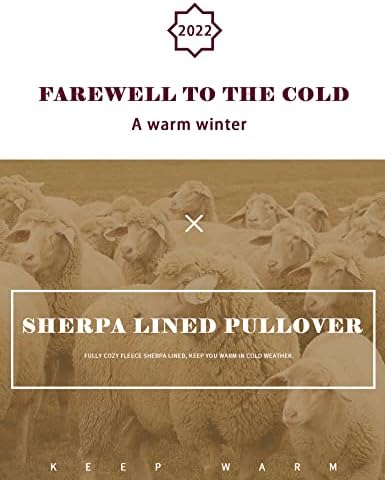Rxozrxoz muške tople pograde Sherpa obložen fleem zimski pulover dukserice dnevno casual aktivnosti