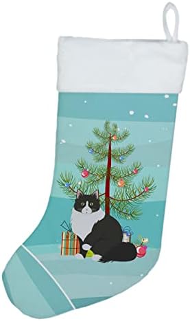 Caroline's blago CK4794CS sibirski šumski mačka veseli božićni božićni čarapa, kamin Viseće čarape
