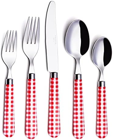 ANNOVA set srebrnog posuđa 20 komada posuđa od nerđajućeg čelika u boji ručka za jelo-4 x nož za večeru;