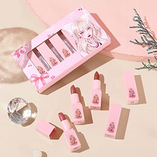 Xiahium Oxblood Ink Pet Kompleta Ruževa Kozmetika Velvet Nije Lako Izblijediti Ruž Za Usne Mini Pink Set
