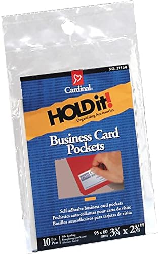 Kardinal ® HOLDit!® Džepovi za vizit karte, gornji utovar, 3 3/4 x 2 3/8, pakovanje od 10 komada