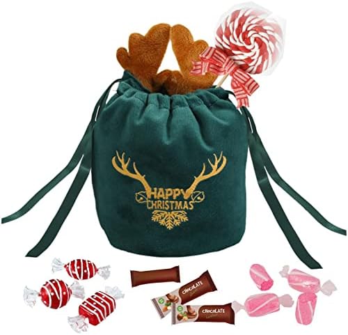 Božić vezice poklon torbe / Božić baršun bombona torba sa rogovima - Božić poklon torbe asortiman za sve vrste