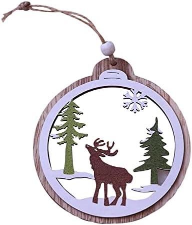 Božićni ukrasi Božićni ukrasi izrezbareni drveni božićni stablo privjesci pet šiljasti zvona tri