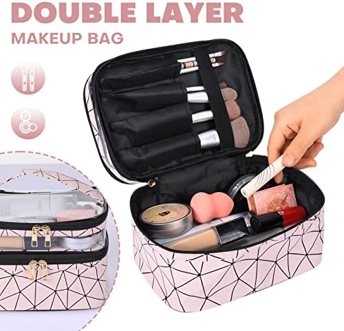 Bechaeo torbica za šminkanje kozmetička putna torba dvoslojna Prijenosna vodootporna toaletna torba za organizatore