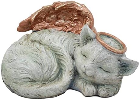 Ebros Nebeski oreol spavaća mačka anđeo mala urna za kremaciju za pepeo statua 7,5 široka Memorijalna figurica za kućne ljubimce mačje mačke dekorne urne