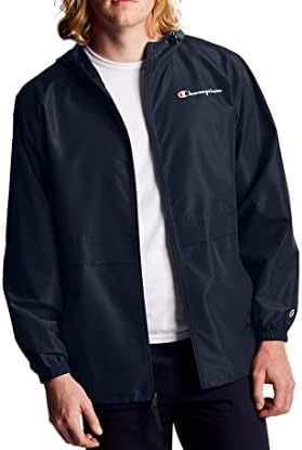 Champion Muška vodootporna jakna sa kapuljačom, prednja jakna sa kapuljačom sa patentnim zatvaračem i vodootporna