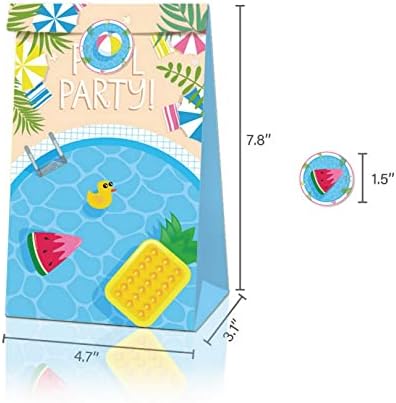 Cosfan 12 pakovanje ljeto na plaži Papir Paper Paper Party Dekoracija Poklon kese, Bazen Trgovi