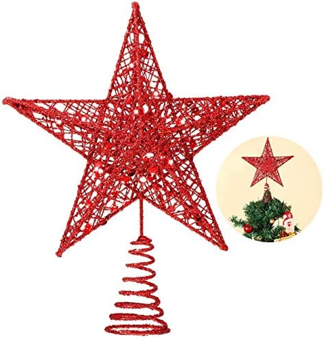 Bimkole Božićno stablo, Crvena zvezda Božićna stablo, za Xmas TEVER TOPPER ORNAment Indoor Party Spavaća soba