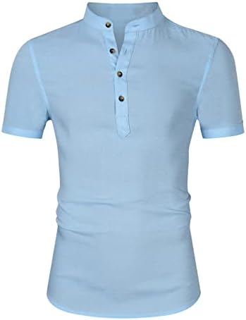 Muška ljetna košulja vrhovi čvrstog gumba u boji elegantne kratke rukave košulje na ovratniku Ležerne prilike na tee