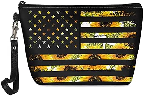 Baxinh Crna američka zastava Suncokret kolekcija torbica Vodootporna kozmetička torba Kozmetička