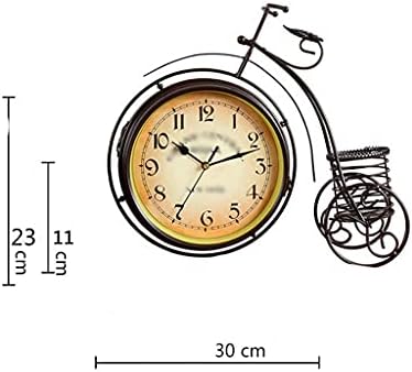 UxZDX stolni sat Kovano željezo Bicikl Desktop Clock Idilični dvostrani tihi dekor Doc dekor