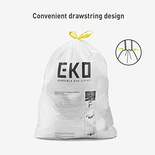 EKO Easy-Dissen rola od 60 grofa izuzetno jake vučne vreće za smeće - 13 galona 60 paketa, bijelo