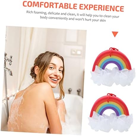 Fomiyes 3pcs Rainbow Body četkica za kupanje i kupanje Loofah pribor za kupanje za kadu za kadu duga karoserija kupatilo za kupanje mrežice za tuš iz tuš loofah karoserije neto najlon