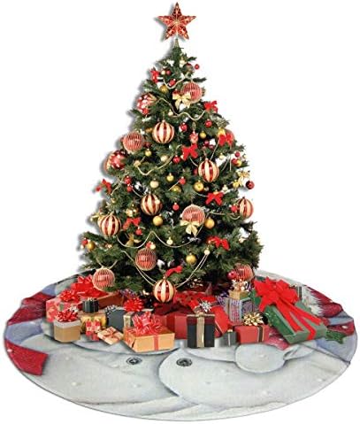 Lveshop snjegović poklon hat božićno suknje drva luksuzno okruglo zatvoreno vanjsko mat rustikalni Xmas Tree