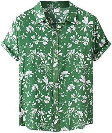 ADSSDQ Havajske košulje za muškarce, muške majice na plaži Kratki rukav Havajska majica tiskani gumb