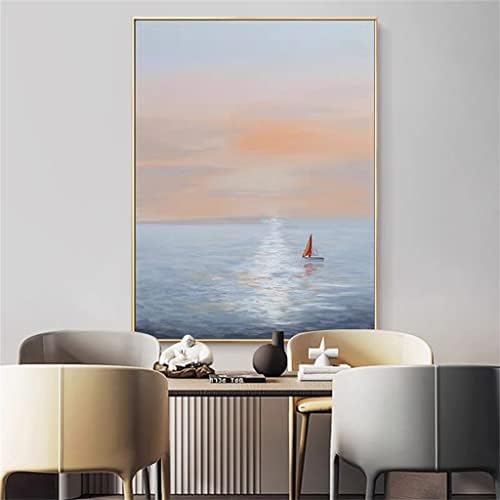 Liruxun ručno oslikana apstraktna plava okeanska slika za Zalazak sunca na platnu dnevna soba dekorativna