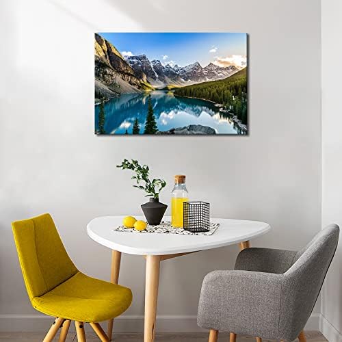 Colorado Wall Art Snow Mountain i Lake Nacionalni Park pejzaž moderna umjetnička djela slikarstvo Print na platnu uokvirena slika za uređenje doma dnevne sobe