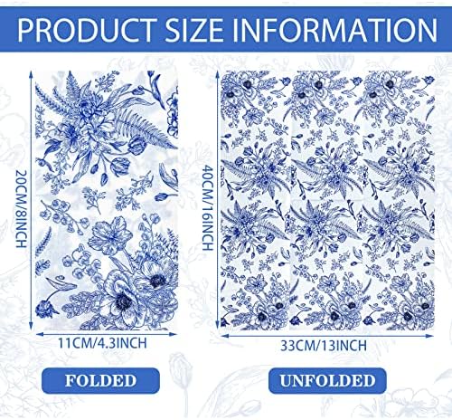 Fuutreo 200 komada za jednokratnu upotrebu ručnika za kupatilo Plava cvjetna salveta ukrasna