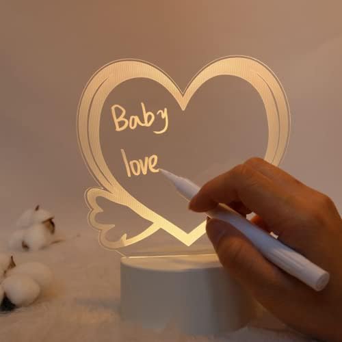 Yjqing akrilna nota lampica LED noćna svjetlost USB daska za poruke s izbriznom olovkom za djecu Dječji poklon