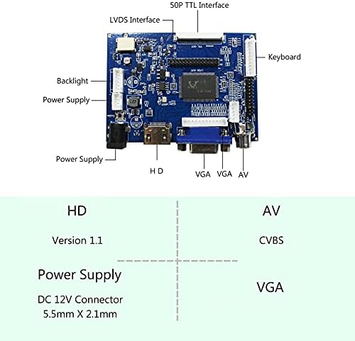 HDMI VGA 2AV LCD Kontrolna tabla za 6.5 AT065TN14 7 AT070TN92 AT070TN94 8 AT080TN64 9 AT090TN12 800x480 50PINS LCD ekran