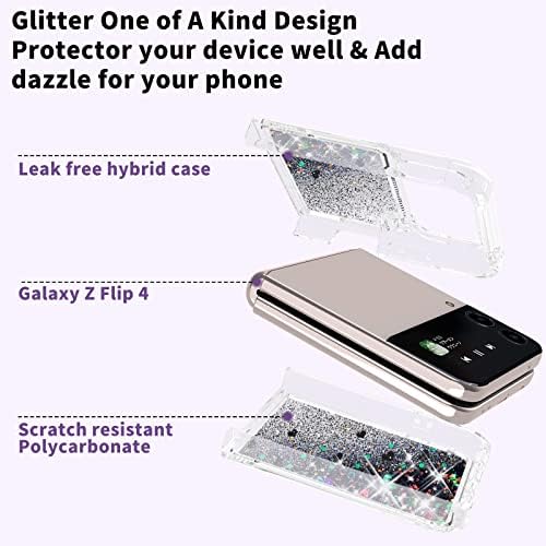 NKase za Samsung Galaxy Z Flip 4 Case 2022, Samsung Z Flip 4 Case Glitter Sparkle Shockproof Cover