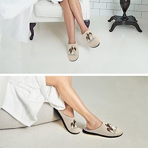 Shih Tzu pas ženske pamučne kućne papuče lagane cipele protiv klizanja gumeni donji đon za unutrašnju/vanjsku upotrebu