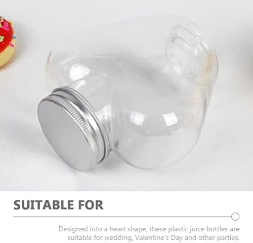 Didiseaon 5pcs Prazne plastične boce od soka boce u obliku srca boce za višekratnu vodu čistog pića Kontejneri za doručak za mleko i ostale pića