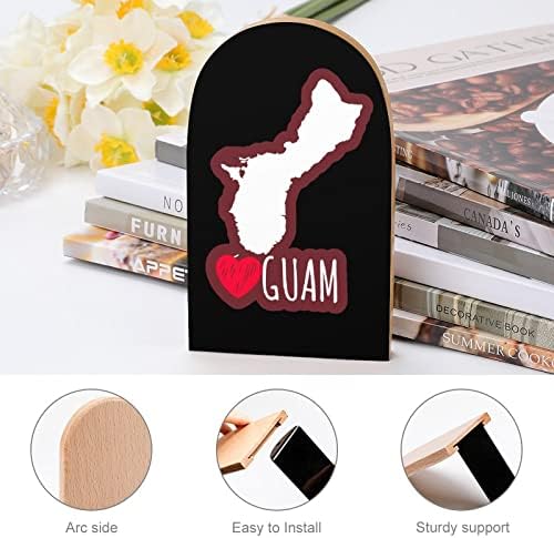 Love Heart Guam Dekorativna Knjiga Završava Drveni Neklizajući Držači Za Police Za Knjige