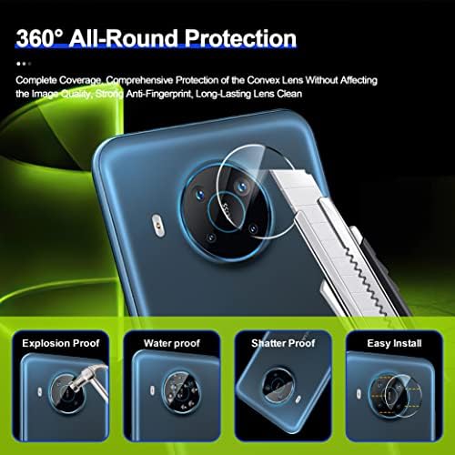 Ogrish [2+2 Pakovanje] kaljeno staklo Zaštita ekrana za Nokia X100 i 2 paketa zaštita sočiva kamere-protiv otiska prsta , protiv ogrebotina, HD Jasnoća