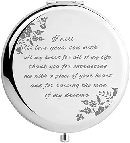AYACON Mladoženjini pokloni od nevjeste, srebrno kompaktno ogledalo,poklon za vjenčanje