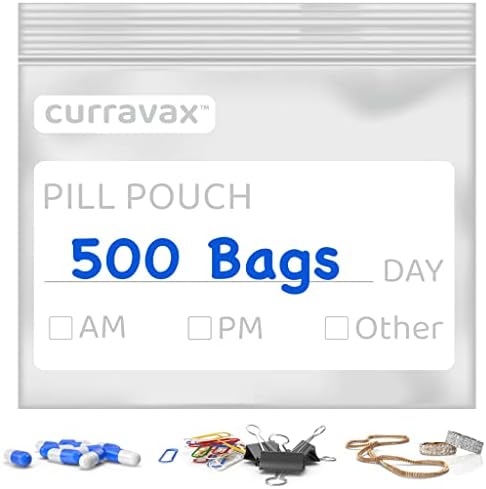 CURRAVAX torbe za pilule pakovanje od 500-BPA besplatno 3 x 2.75 inča torbica za pilule - višekratne