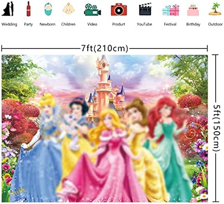 Fotografija za rođendansku zabavu za djevojčice pozadina 7x5ft Glitter Colorful Sky Dream Castle fotografija