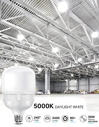 KINDEEP svetle sijalice 250-300 W ekvivalentne, 3400lm, 5000k dnevna garažna LED sijalica, 30w sijalice